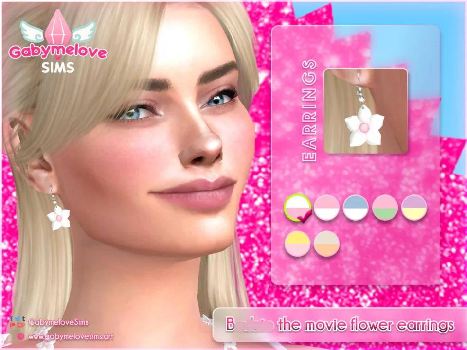 Barbie flower earrings [HQ compatible]