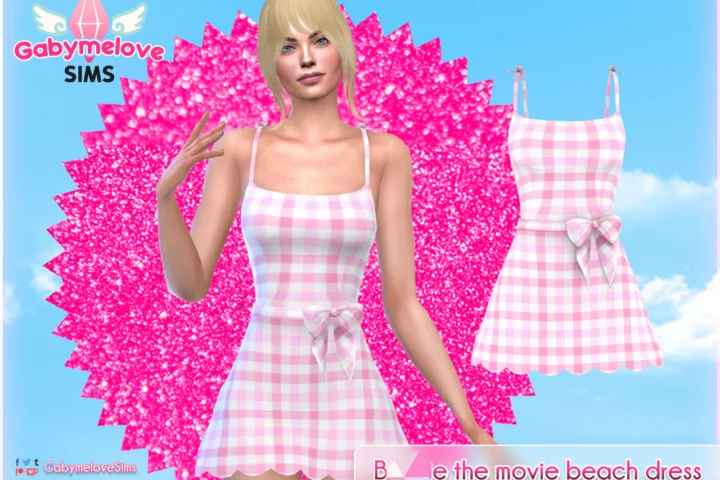 Barbie pink gingham beach dress [HQ compatible]