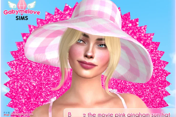 Barbie pink gingham sun hat [HQ compatible]