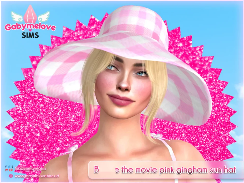 Barbie pink gingham sun hat [HQ compatible]