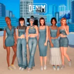 Denim Collection - Wide Low-Waist Pants