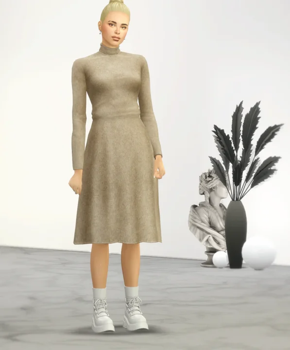 Knit Skater Sweater Dress