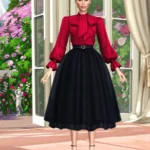 Mauve Dress & Blouse Set