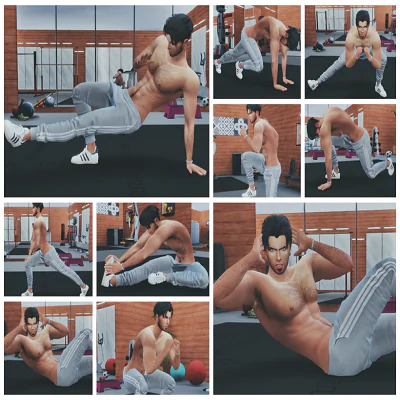 Exercise poses for male