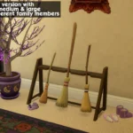 Witch's Broom Rack and Brooms