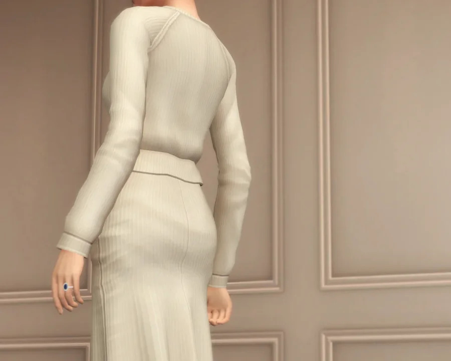 Basic VI - Crème Knit Sweater & Skirt