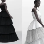 Adriene Layered Ball Gown - Black Couture