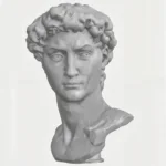 Minimal statue Michelangelo's David head