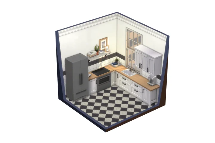 CHALK pt.2 - floor tiles and wallpaper - kitchen set - by charly pancakes
