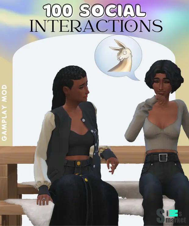 100 социальных взаимодействий / 100 Social Interactions Mod для Симс 4. Скачать мод