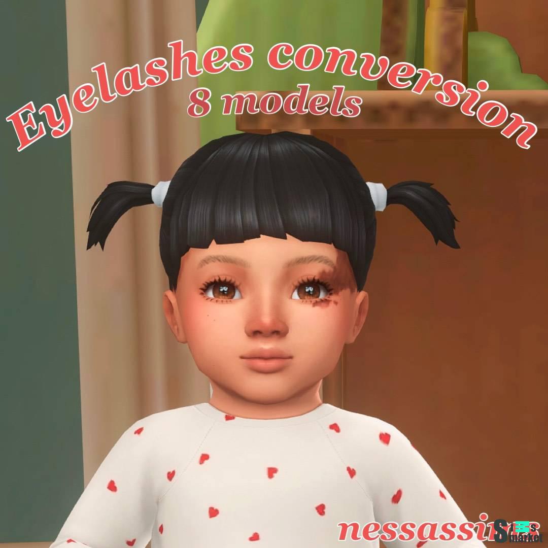 2D реснички для младенцев  "2D Eyelashes conversions for infants" для Симс 4 для Симс 4. Скачать мод