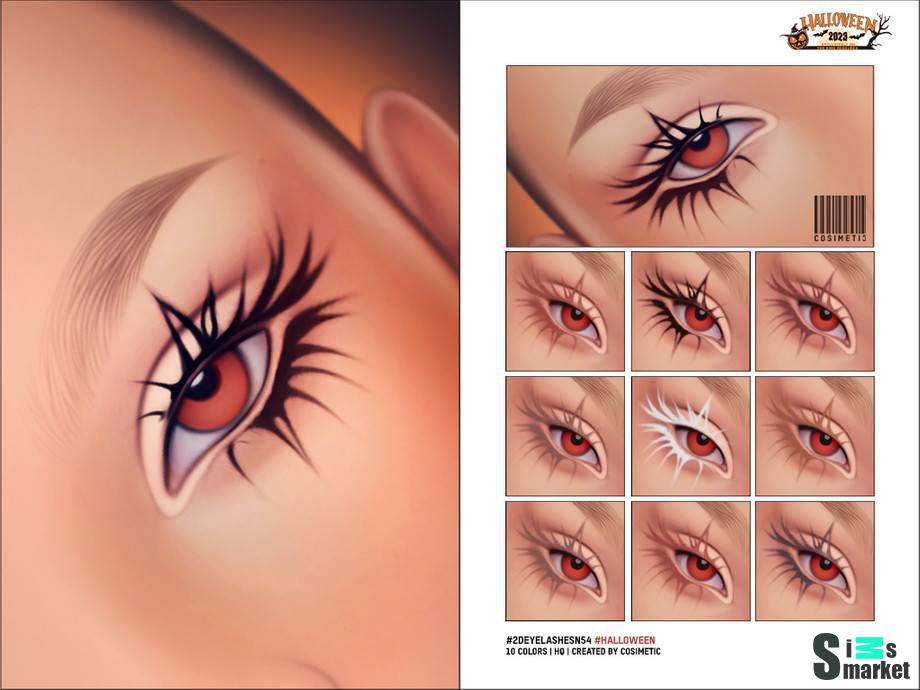 2D ресницы "Spidery MM Eyelashes N54" для Симс 4 для Симс 4. Скачать мод