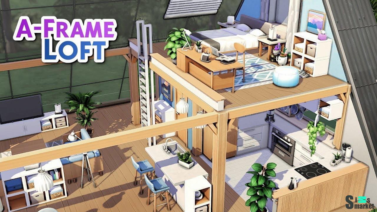 A-Frame Loft  для Симс 4. Скачать мод