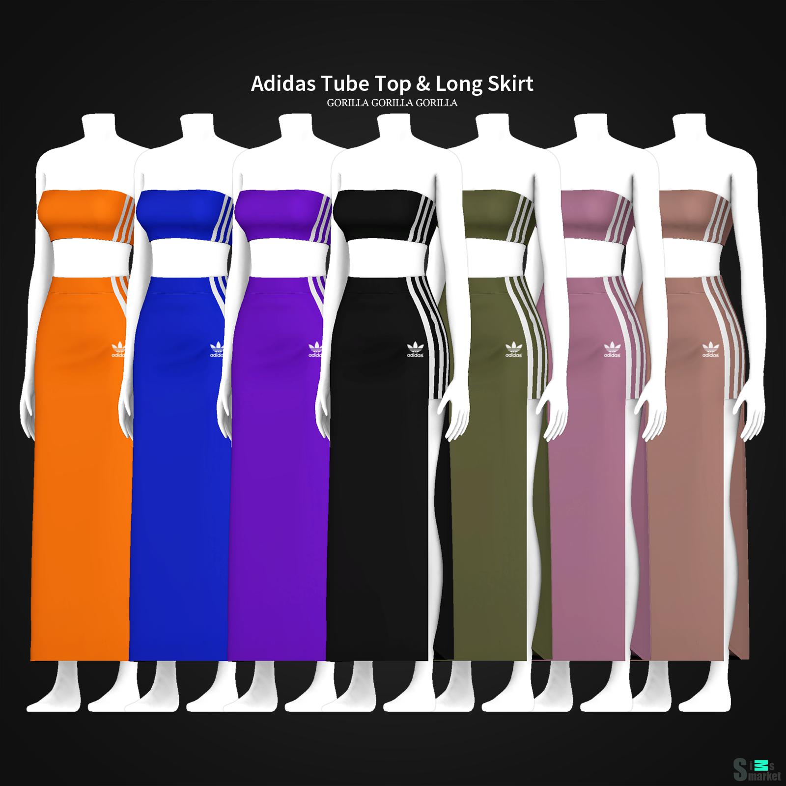 Adidas комплект (юбка + топ) by gorillax3 для Симс 4. Скачать мод