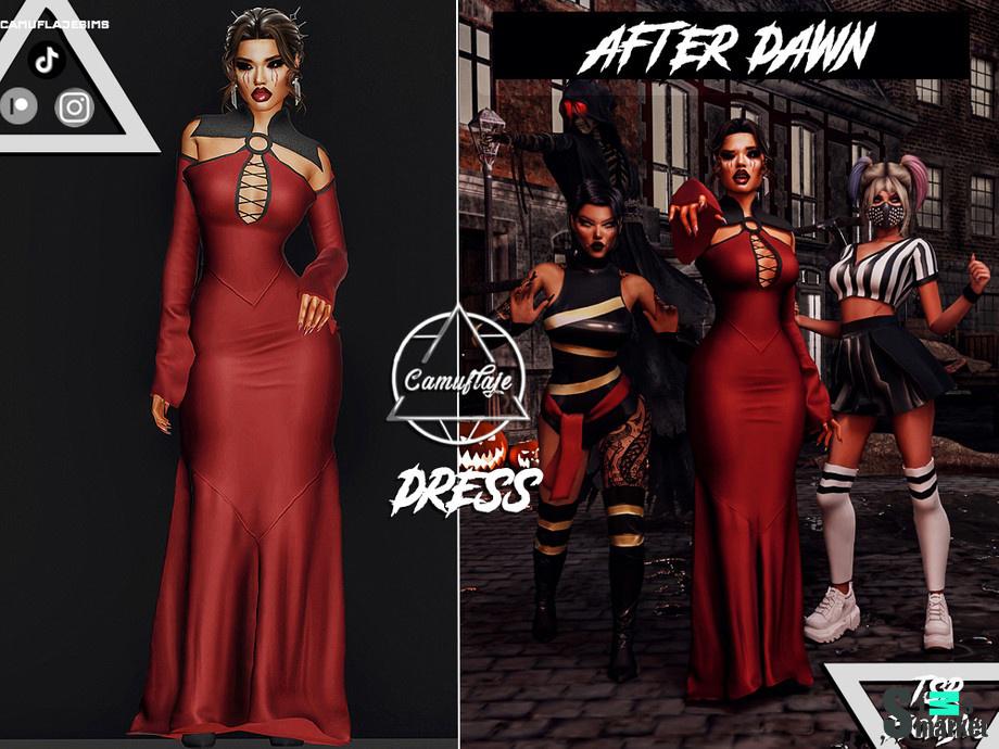 After Dawn Collection - Vampire Dress by Camuflaje для Симс 4. Скачать мод