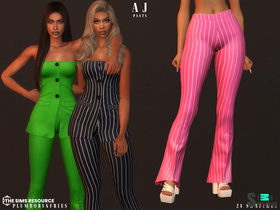 AJ pants by Plumbobs n Fries (BOTTOM) для Симс 4. Скачать мод