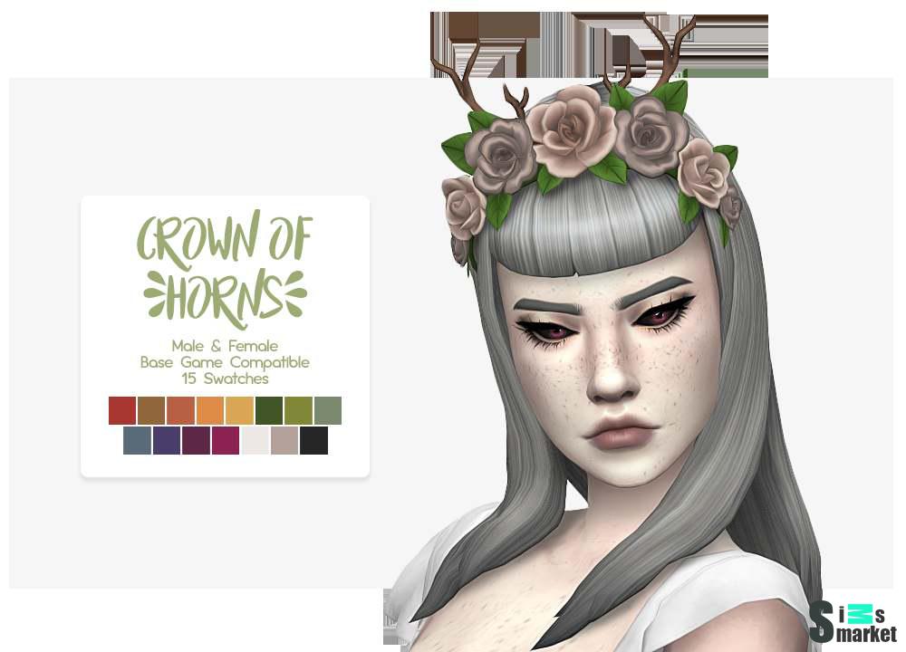 Аксессуар для волос "Crown of Horns" для Симс 4 для Симс 4. Скачать мод