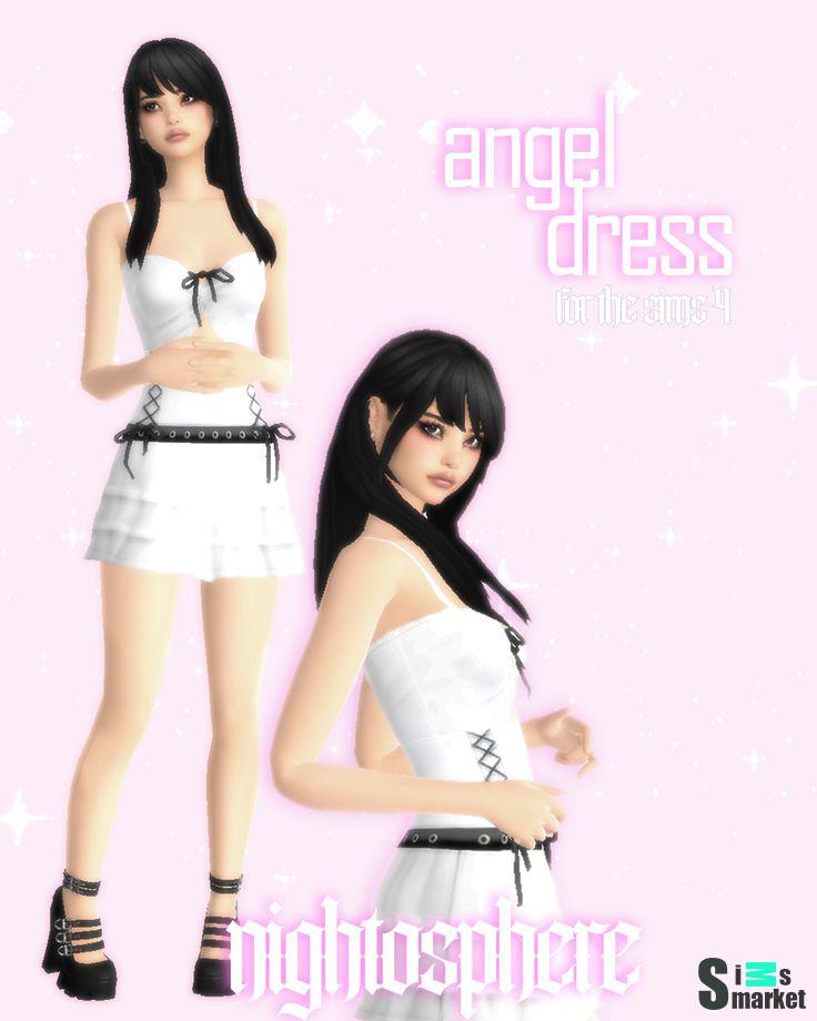 angel dress для Симс 4. Скачать мод