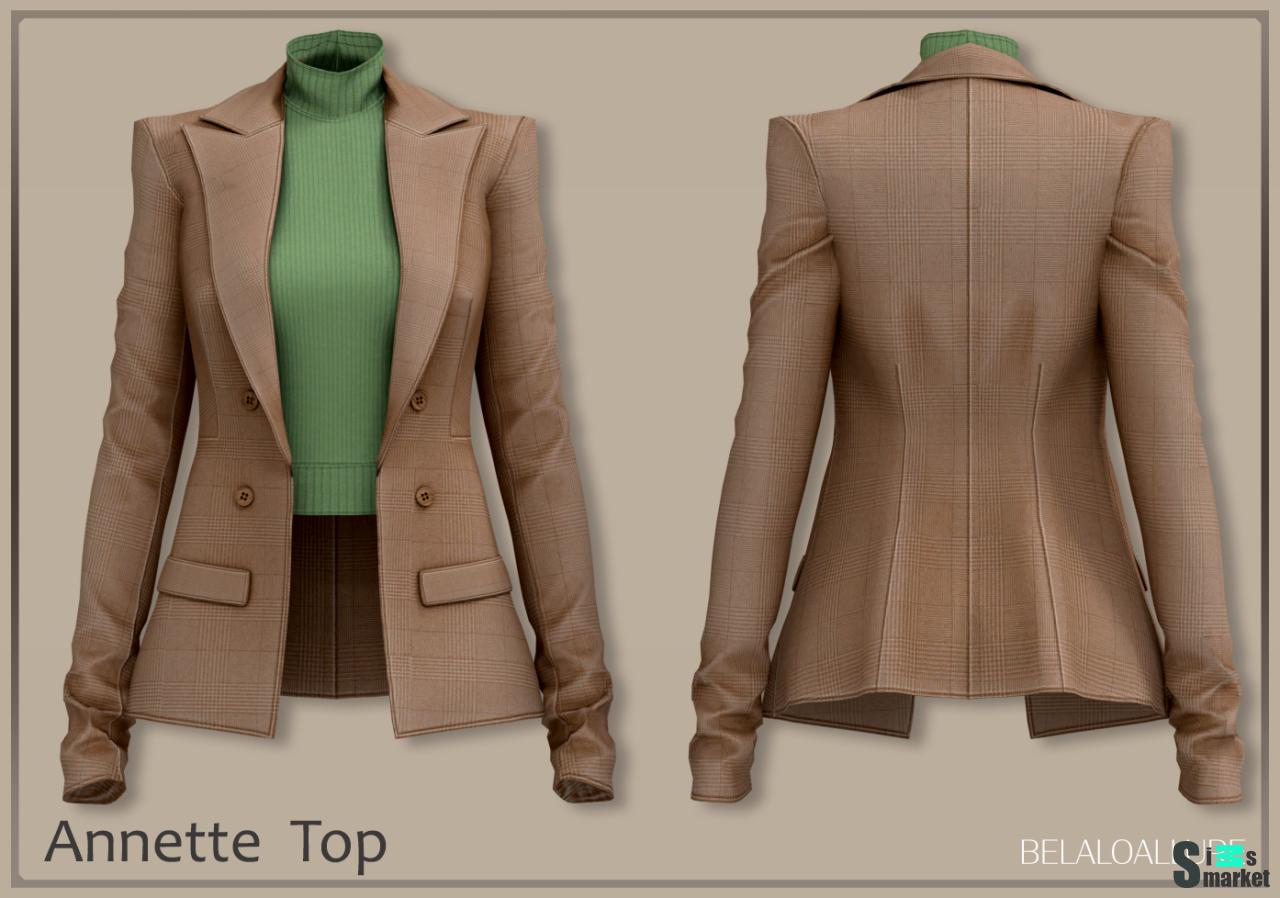 "Annette top" BELALOALLURE для Симс 4. Скачать мод