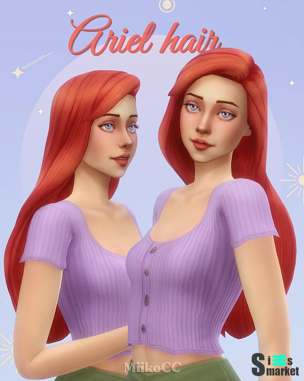 Ariel hairstyle для Симс 4. Скачать мод