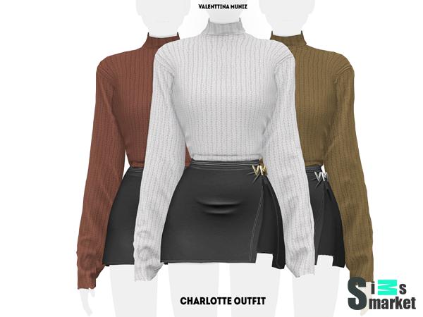 Аутфит charlotte by valentinamuniz для Симс 4. Скачать мод