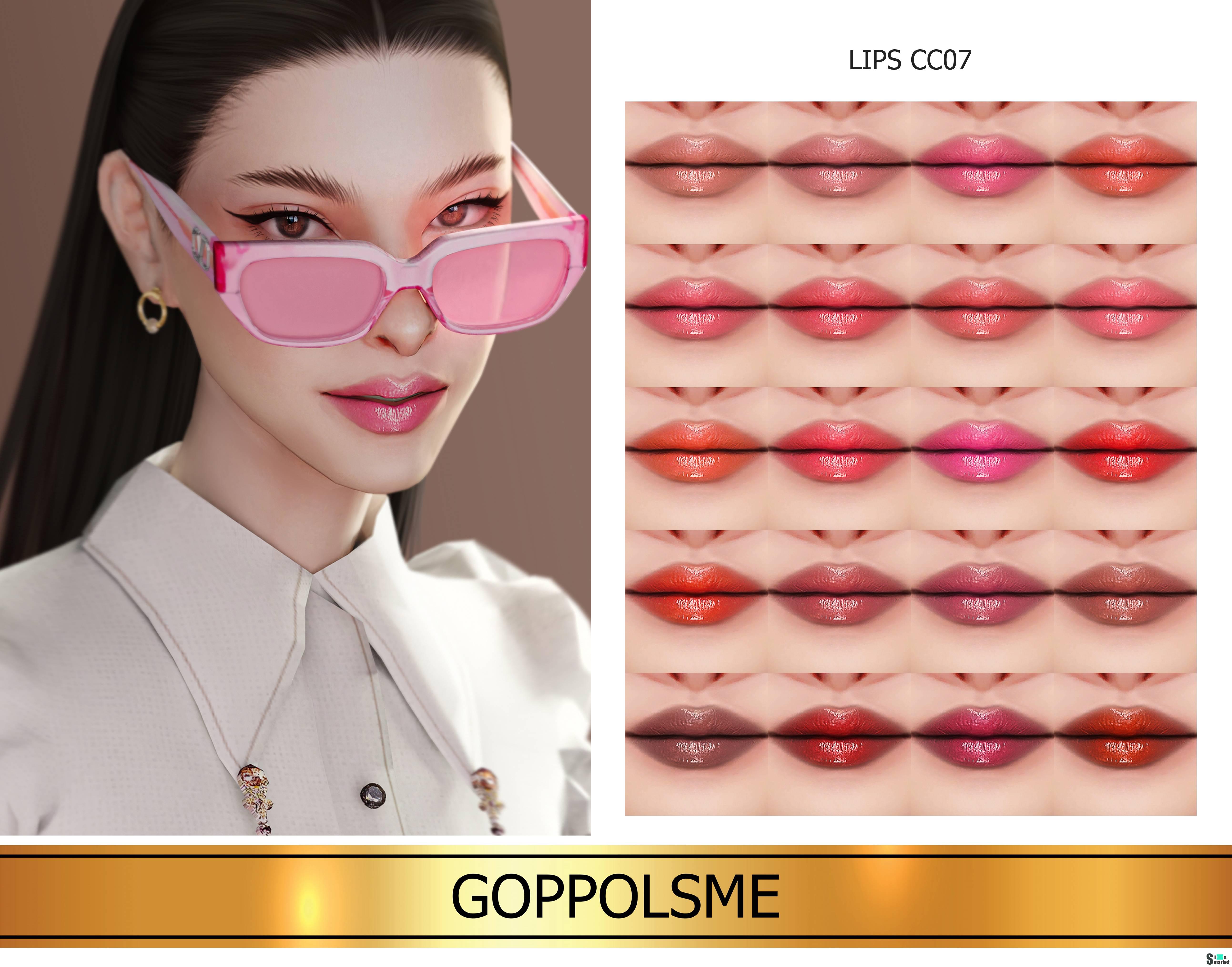 Блеск для губ "Lips CC07" для Симс 4 для Симс 4. Скачать мод