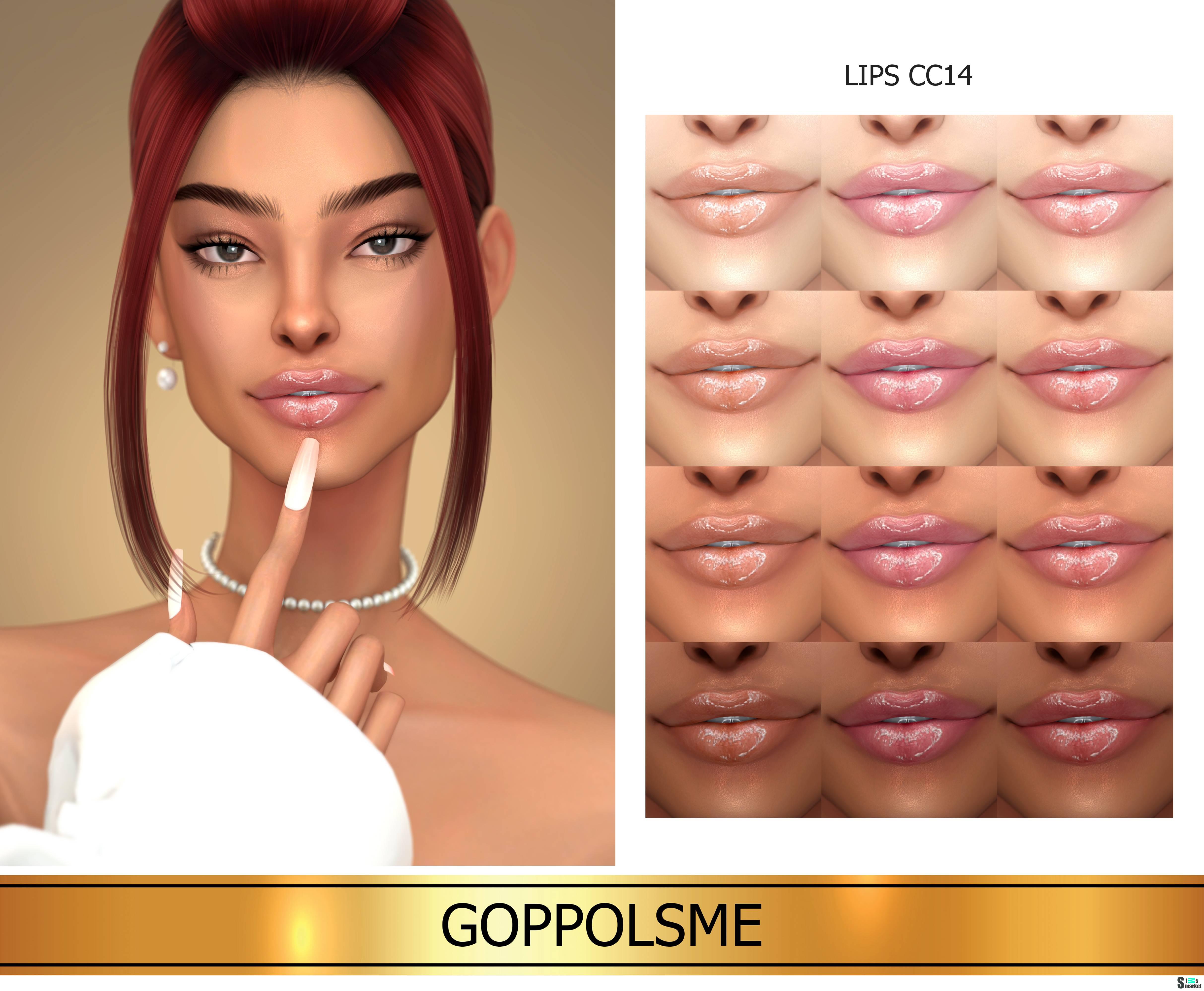 Блеск для губ "Lips CC14" для Симс 4 для Симс 4. Скачать мод