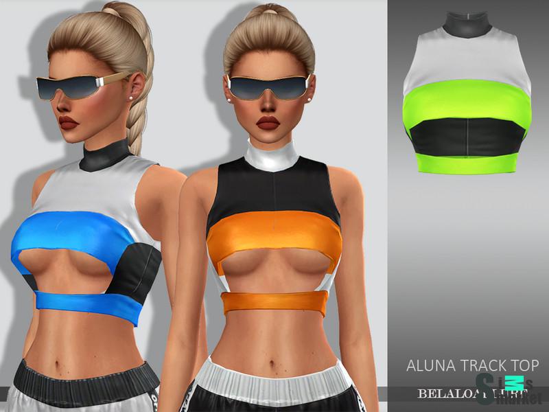 Блузка Aluna от belloallure для Симс 4. Скачать мод