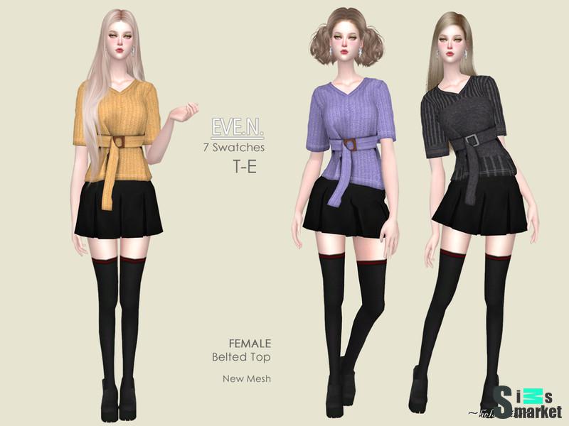 Блузка EVE.N от helsoseira  для Симс 4. Скачать мод