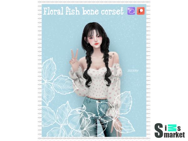 Блузка floral by [kikiw] для Симс 4. Скачать мод