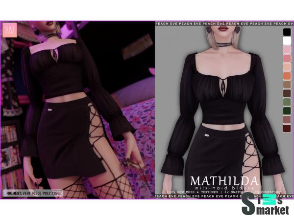 Блузка mathilda by smsims для Симс 4. Скачать мод