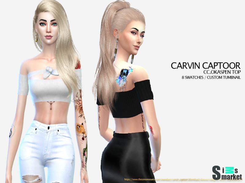 Блузка Okaspen от Carvin Captor для Симс 4. Скачать мод