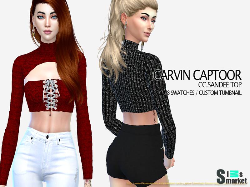 Блузка Sandee от Carvin Captor для Симс 4. Скачать мод
