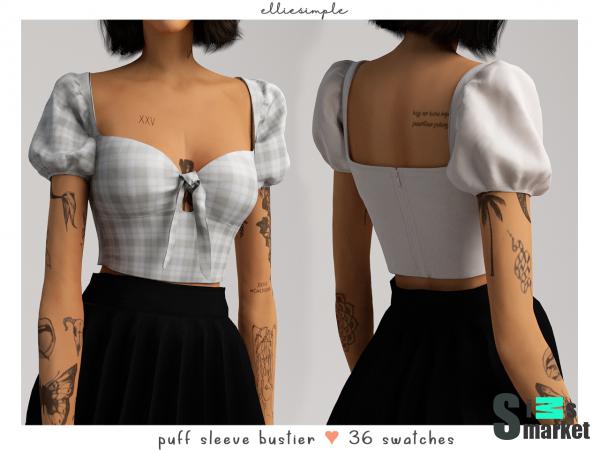 Блузка sleeve by elliesimple для Симс 4. Скачать мод