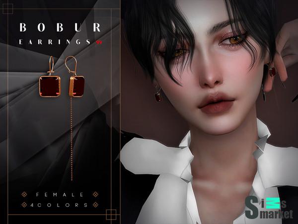 Bobur3 - Hanging Gemstone Earrings для Симс 4. Скачать мод