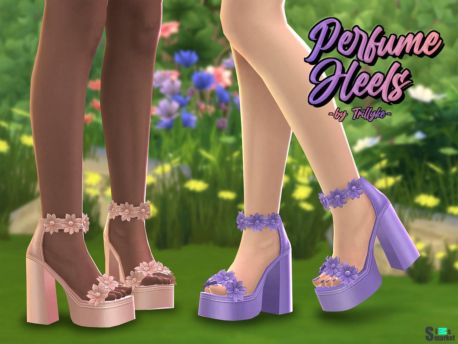 Босоножки "Perfume Heels" для Симс 4 для Симс 4. Скачать мод