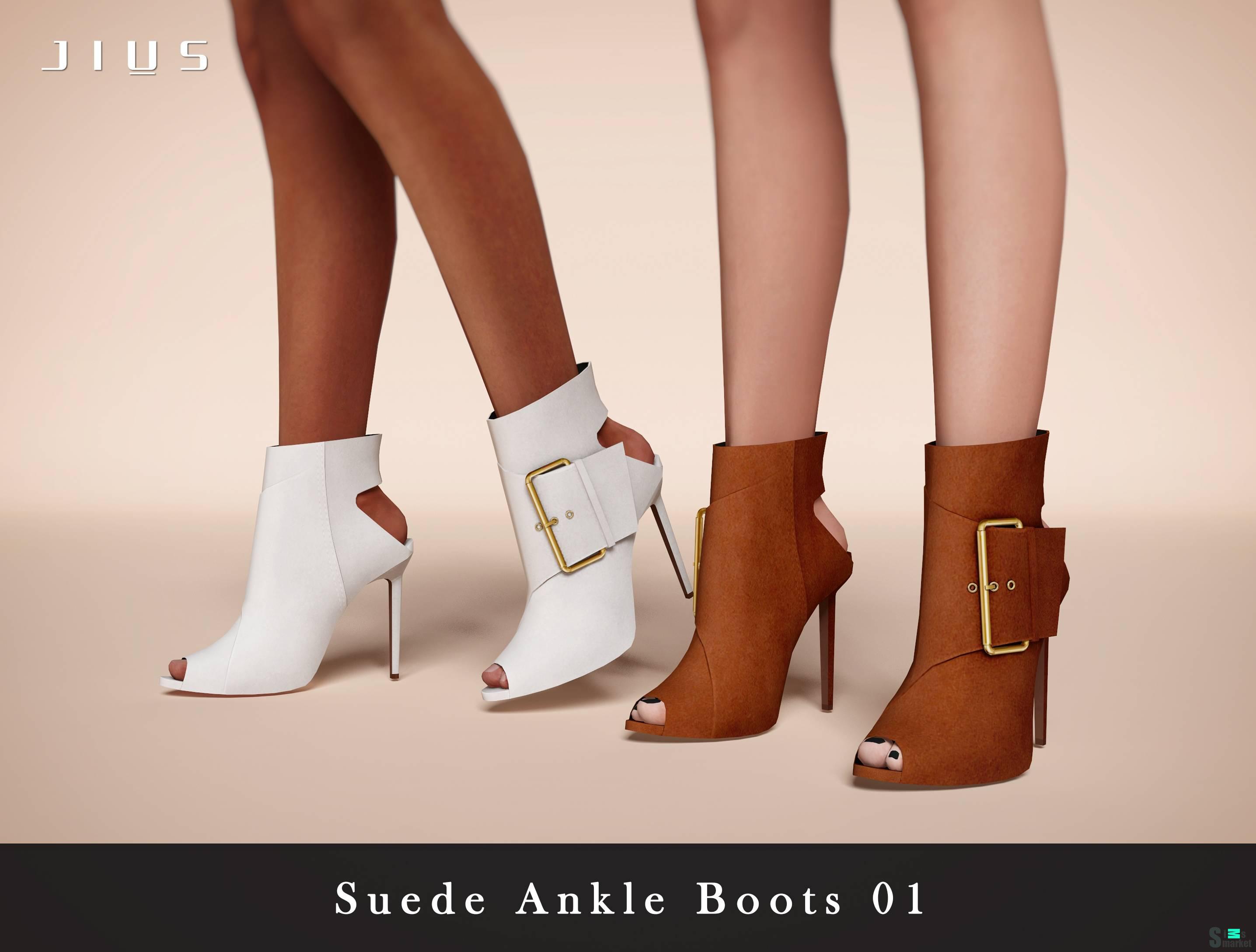 Ботильоны "Suede Ankle Boots 01" для Симс 4 для Симс 4. Скачать мод