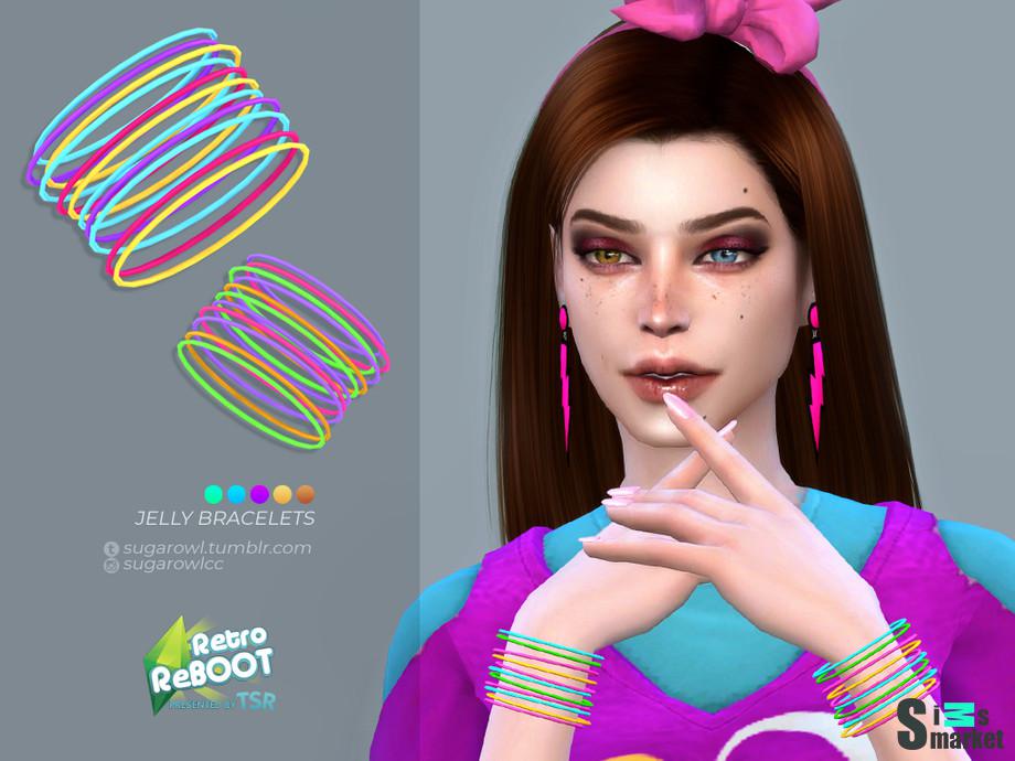 Браслеты Jelly by sugar owl для Симс 4. Скачать мод