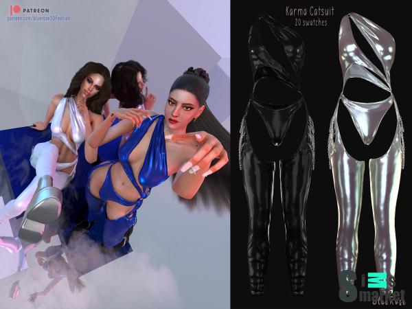 [BR]KarmaHolographicCatsuit для Симс 4. Скачать мод