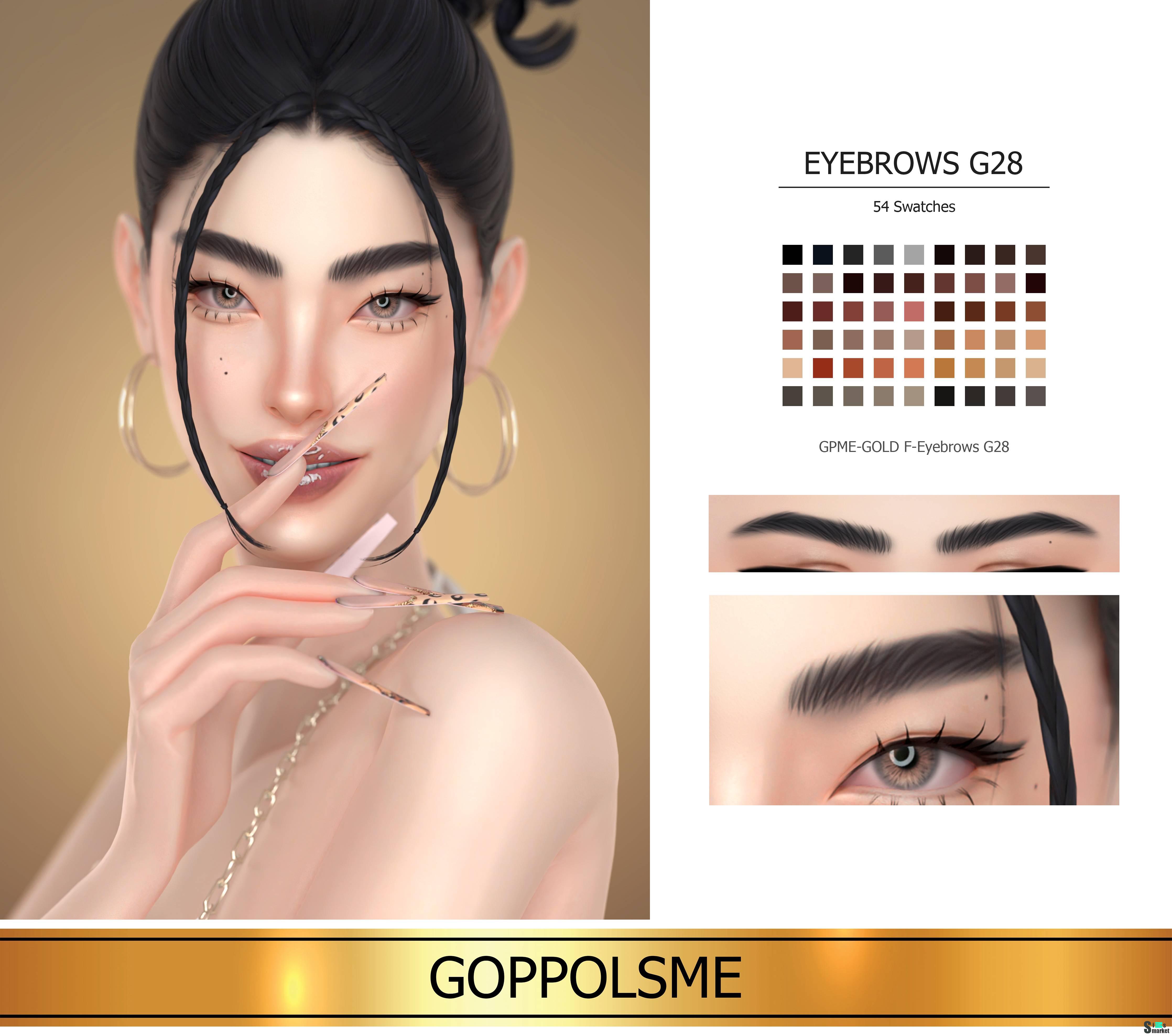 Брови "Eyebrows G28" для Симс 4 для Симс 4. Скачать мод