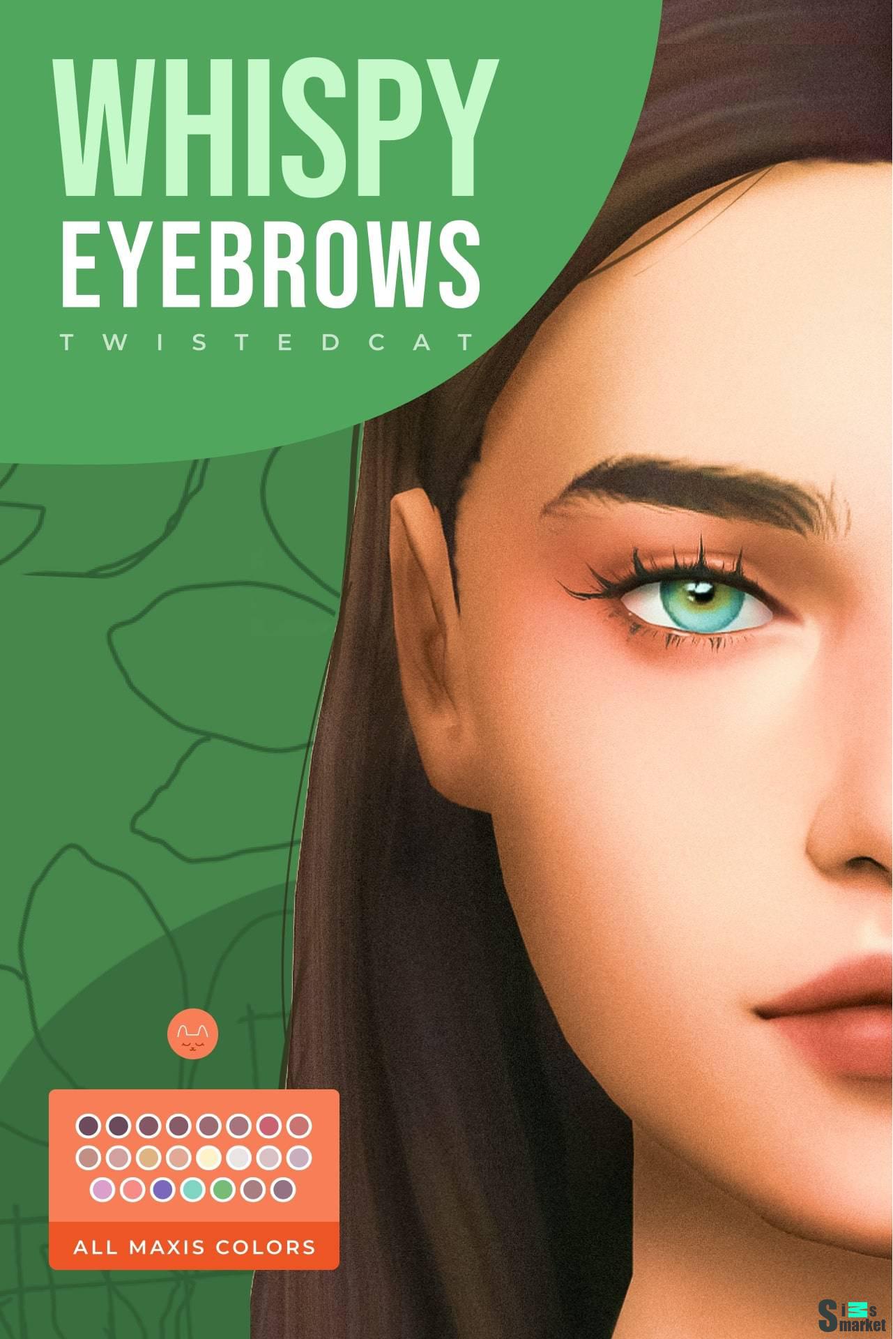 Брови "Whispy Eyebrows" для Симс 4 для Симс 4. Скачать мод