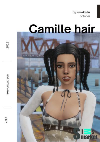 Camille hair для Симс 4. Скачать мод