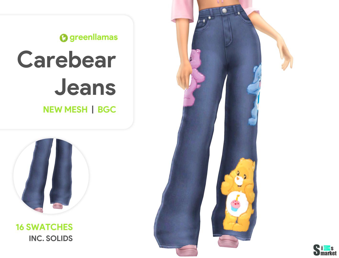 carebear jeans  для Симс 4. Скачать мод