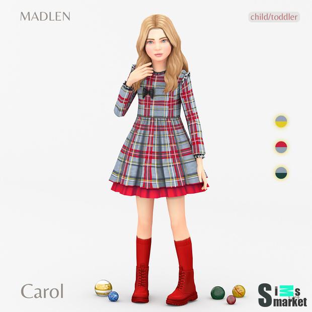 Carol Dress by Madlen для Симс 4. Скачать мод