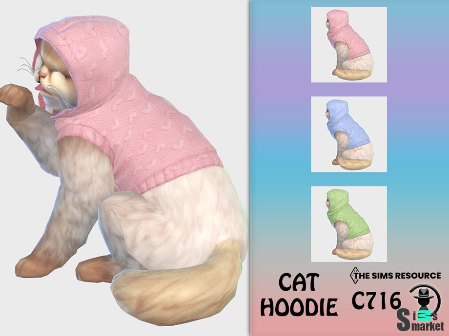 Cat Hoodie C716 для Симс 4. Скачать мод