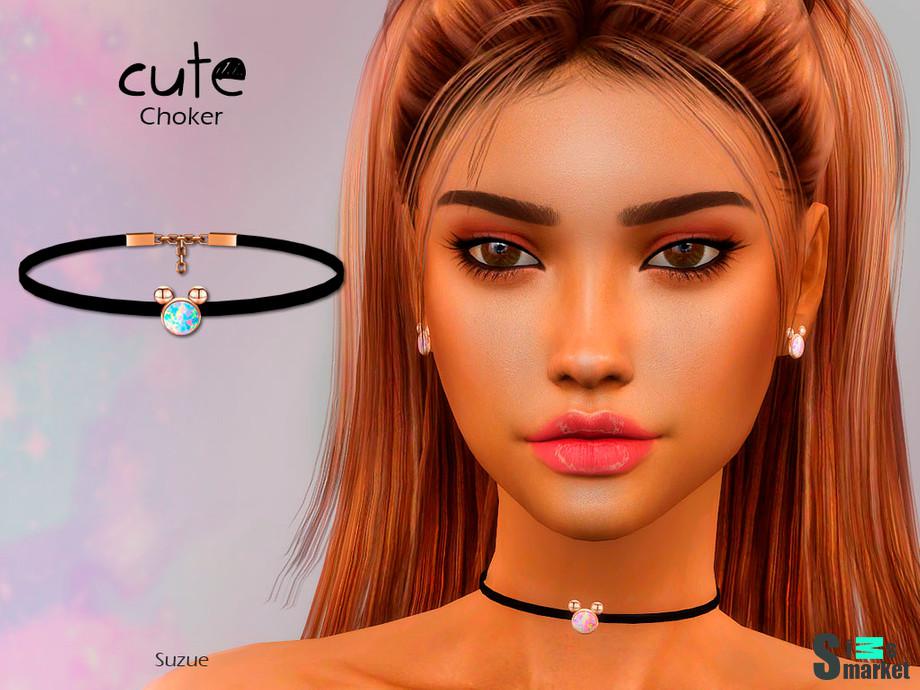 Чокер Cute by Suzue для Симс 4. Скачать мод