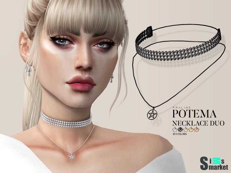 Чокер Potema by Pralinesims для Симс 4. Скачать мод