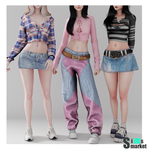 Cow girl set для Симс 4. Скачать мод