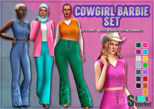 Cowgirl Barbie Set для Симс 4. Скачать мод