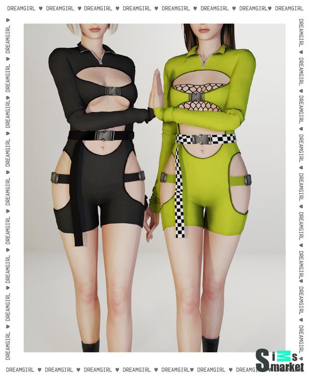 CUT OUT JUMPSUIT для Симс 4. Скачать мод